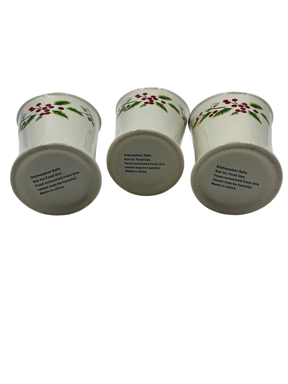 Collections Etc Christmas Holly Berry Flatware Utensil Caddy 3 Cup Holder